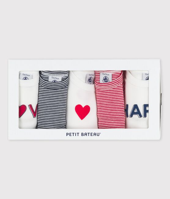 5er-Set Baby-Bodys aus Rippstrick variante 1