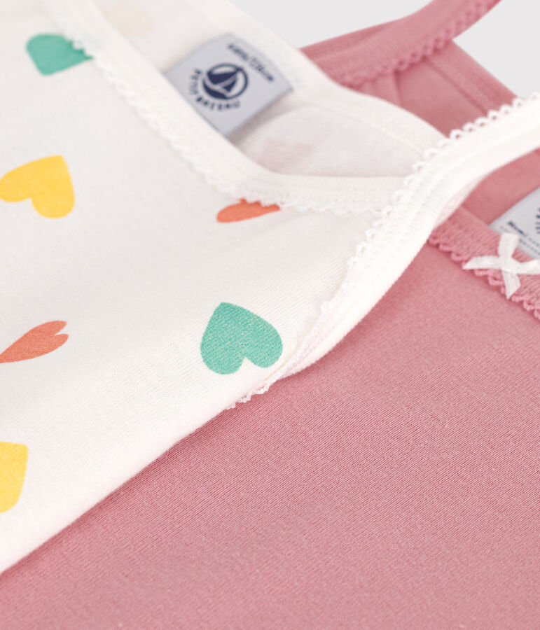 2er-Pack Kinder-Tanktops aus Baumwolle mit Herzen vielfarbig
