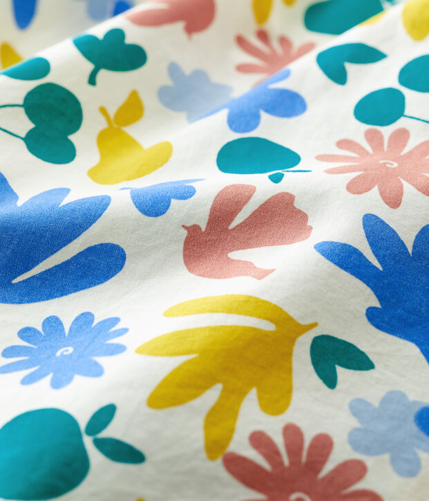 Kurz&auml;rmeliges Babykleid aus Popeline mit Blumendruck weiss/vielfarbig