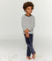 Samt-Pyjama für kleine Jungen blau SMOKING/beige COQUILLE