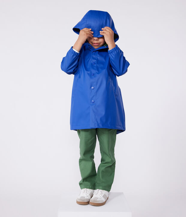 Kinder-Regenjacke mit zwei Farben blau/gr&uuml;n