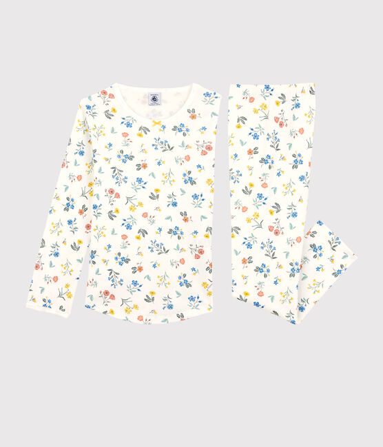 Kinderpyjama für Mädchen weiss MARSHMALLOW/weiss MULTICO