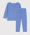 Kinderpyjama aus Baumwolle mit Ringelstreifen blau PERSE/weiss MARSHMALLOW