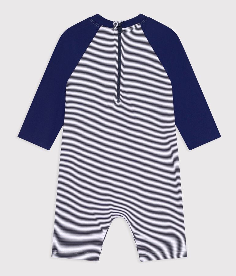 Baby Bade-Overall mit UV-Schutz blau/weiss