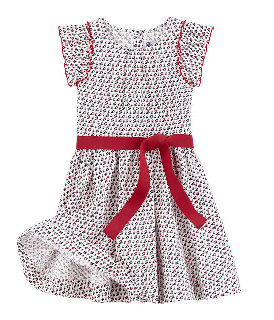 Kinder-Kleid Mädchen weiss MARSHMALLOW/weiss MULTICO