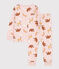 Pyjama aus Molton mit Tiermotiv rosa SALINE/weiss MULTICO