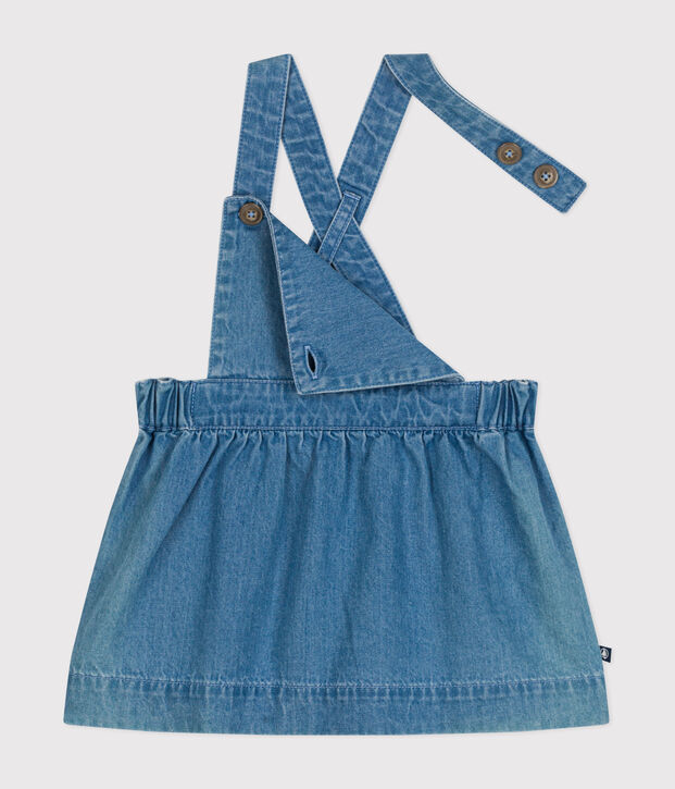 &Auml;rmelloses Babykleid aus leichtem Denim blau