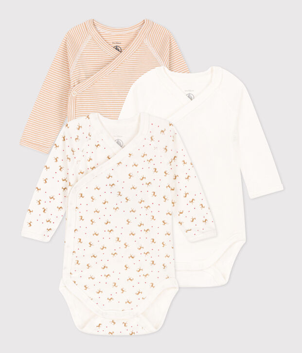 3ER-SET LANG&Auml;RMELIGE BABY-BODYS AUS BAUMWOLLE vielfarbig