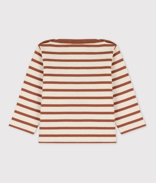 Baby-Streifenshirt aus dickem Jersey naturfarben/braun