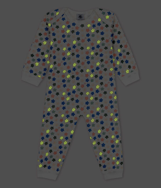 Baby-Strampler ohne Füße aus Baumwolle in Leuchtfarbe weiss MARSHMALLOW/weiss MULTICO