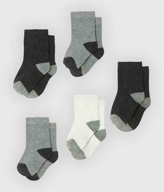 5er-Set Basic-Babystrümpfe Jungen grau CITY CHINE