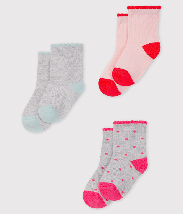 3er-Set Kindersocken f&uuml;r M&auml;dchen vielfarbig