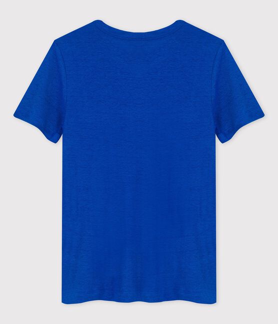 Damen-T-Shirt L’ICONIQUE aus Leinen blau DELFT