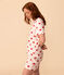 Kurz-Pyjama aus Baumwolle für Damen weiss MARSHMALLOW/rot TERKUIT