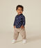 Baby-Hemd aus Flanell blau MEDIEVAL/weiss MARSHMALLOW