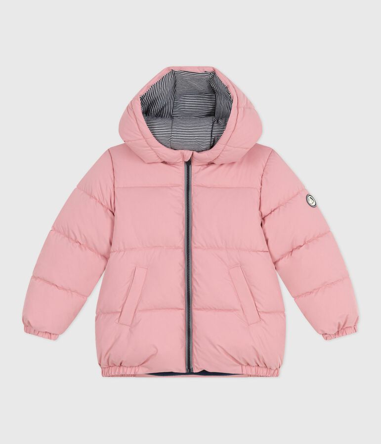 Einfarbige Kinder-Winterjacke rosa