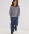 Langärmeliges Kinder-T-Shirt aus Doppeljersey für Jungen blau MEDIEVAL/ MONTELIMAR