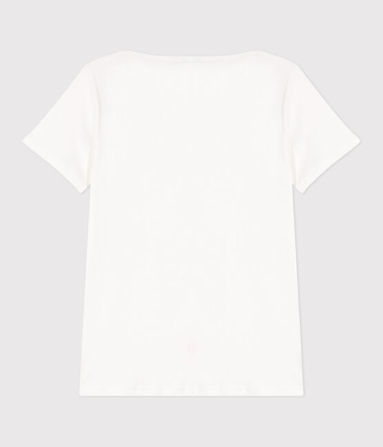 Kultiges Damen-T-Shirt mit Admiralskragen aus Baumwolle  weiss ECUME