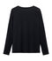Langärmliges T-Shirt aus Sea Island-Baumwolle für Damen blau MARINE