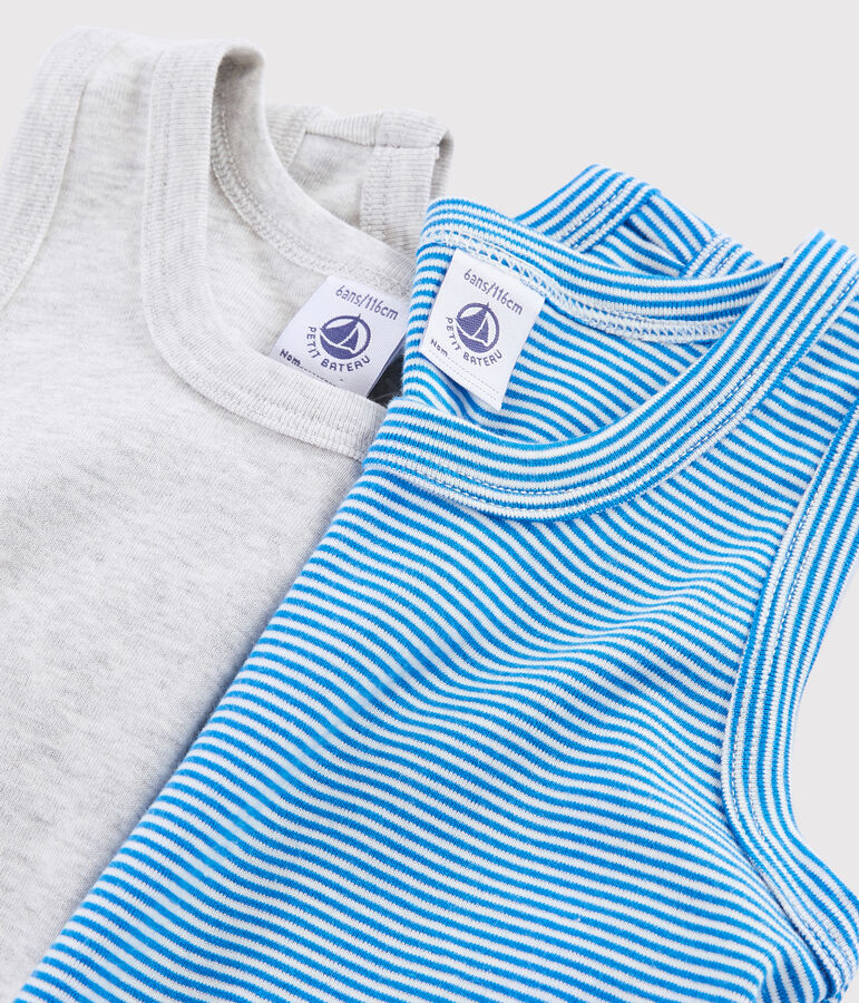 Set mit 2 Tanktops mit Ringelmuster f&uuml;r kleine Jungen vielfarbig