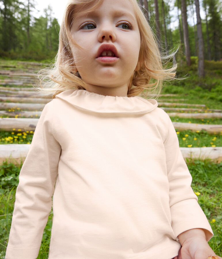 Lang&auml;rmelige Babybluse aus Jersey naturfarben