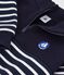 Kinder-Sweatshirt mit Rei&szlig;verschluss-Kragen aus gestreifter Baumwolle blau/weiss