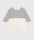 Gestreiftes Baby-Kleid aus Doppeljersey und Tüll