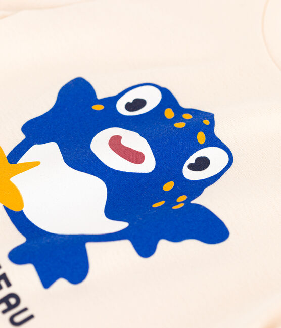 Bedrucktes Kinder-T-Shirt aus Baumwolle für Mädchen naturfarben AVALANCHE