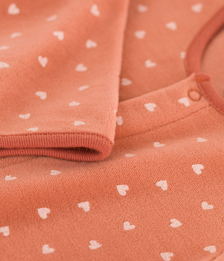 Bedruckter Baby-Strampler aus Nicki rosa/naturfarben