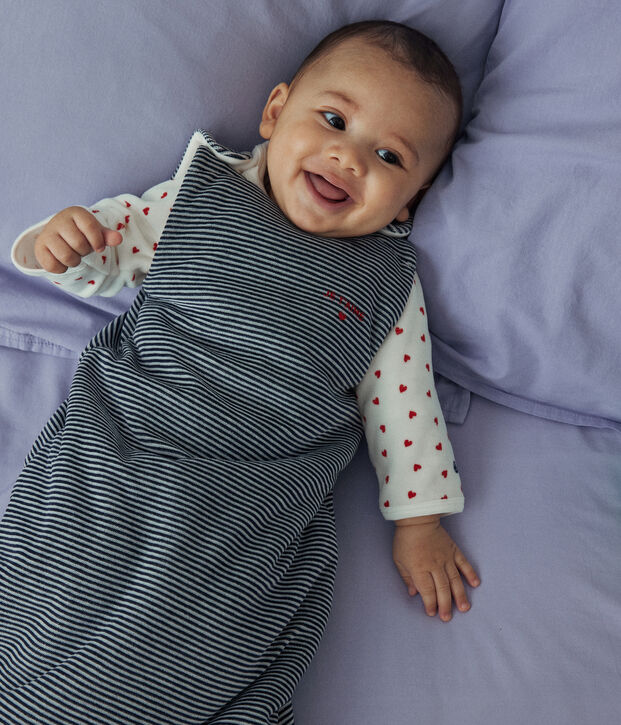 Baby-Schlafsack aus Nicki TOG-Wert 2,5 blau/weiss
