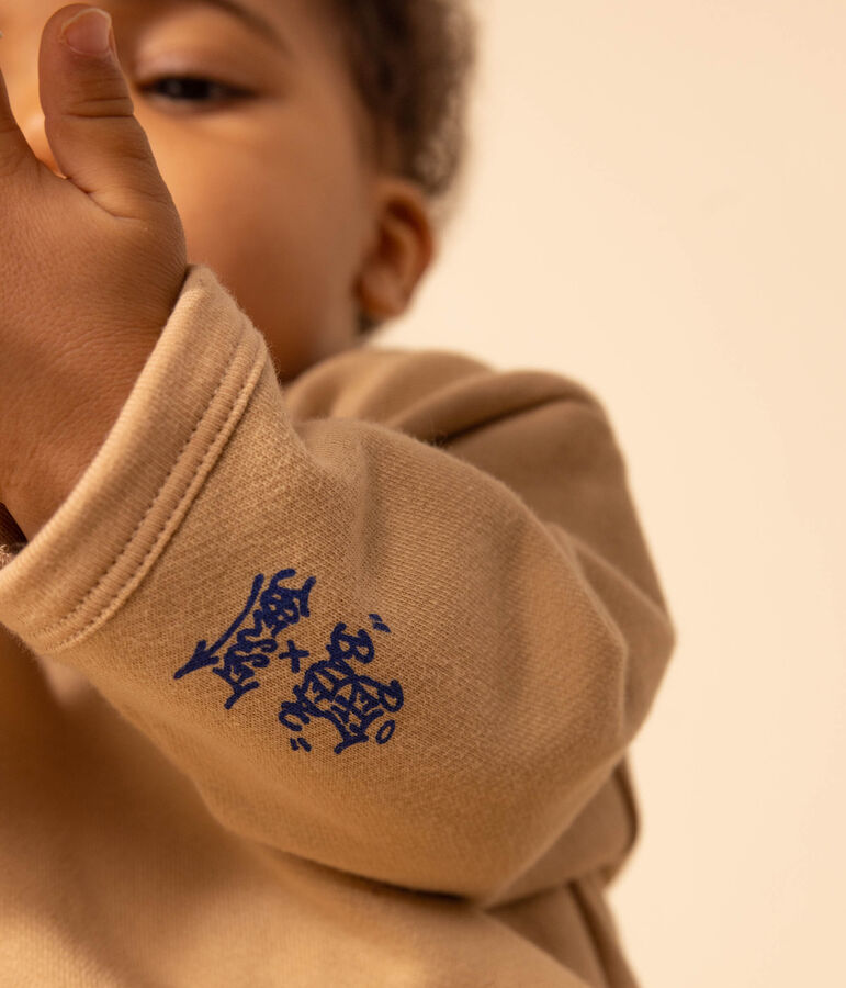 Baby-Langoverall aus Molton beige