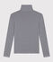 Damen-Rollkragenshirt "L'Iconique" aus Baumwolle blau SMOKING/weiss MARSHMALLOW