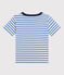 Gestreiftes Jungen-T-Shirt aus leichtem Jerseystoff GAULOISE/ MARSHMALLOW