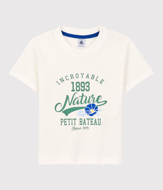Kurzärmeliges Kinder-T-Shirt aus Jersey für Jungen weiss MARSHMALLOW