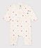 Langer Baby-Overall aus Baumwolle mit Herzmotiv naturfarben/vielfarbig