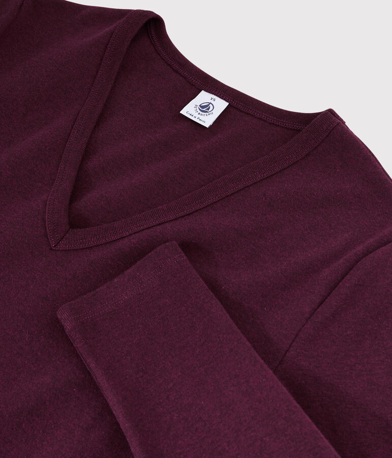 Damen-T-Shirt mit V-Ausschnitt rot