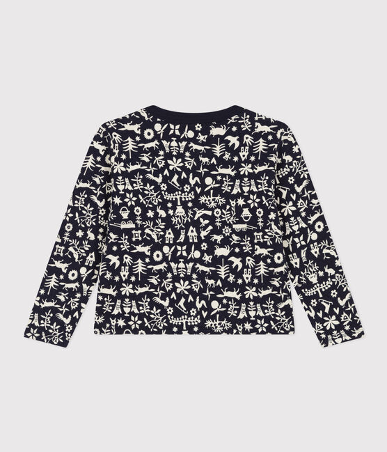 Kinder-Cardigan aus gestepptem Doppeljersey mit Aufdruck für Mädchen blau SMOKING/ AVALANCHE