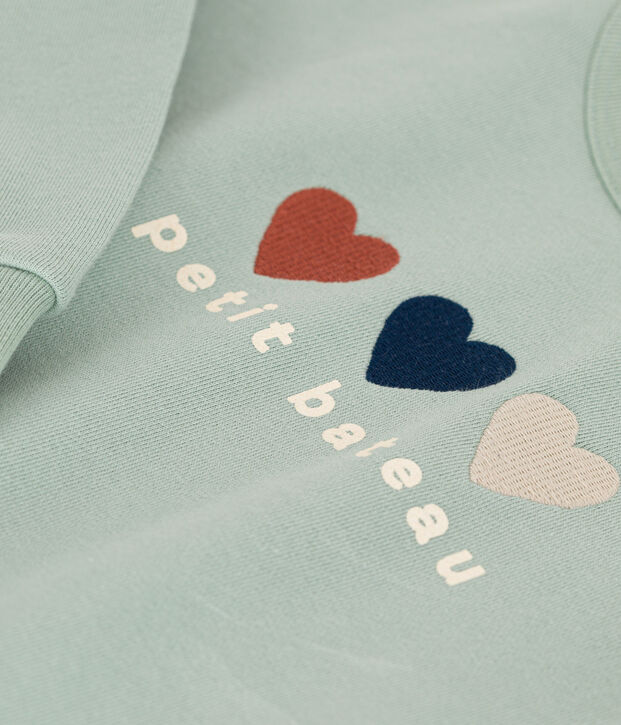 Kinder-Sweatshirt aus Molton f&uuml;r M&auml;dchen gr&uuml;n