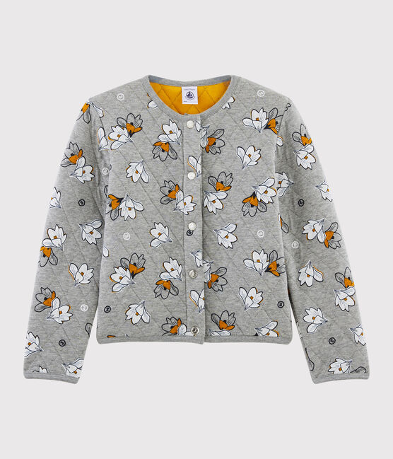 Schlauch-Cardigan für Mädchen grau SUBWAY/weiss MULTICO