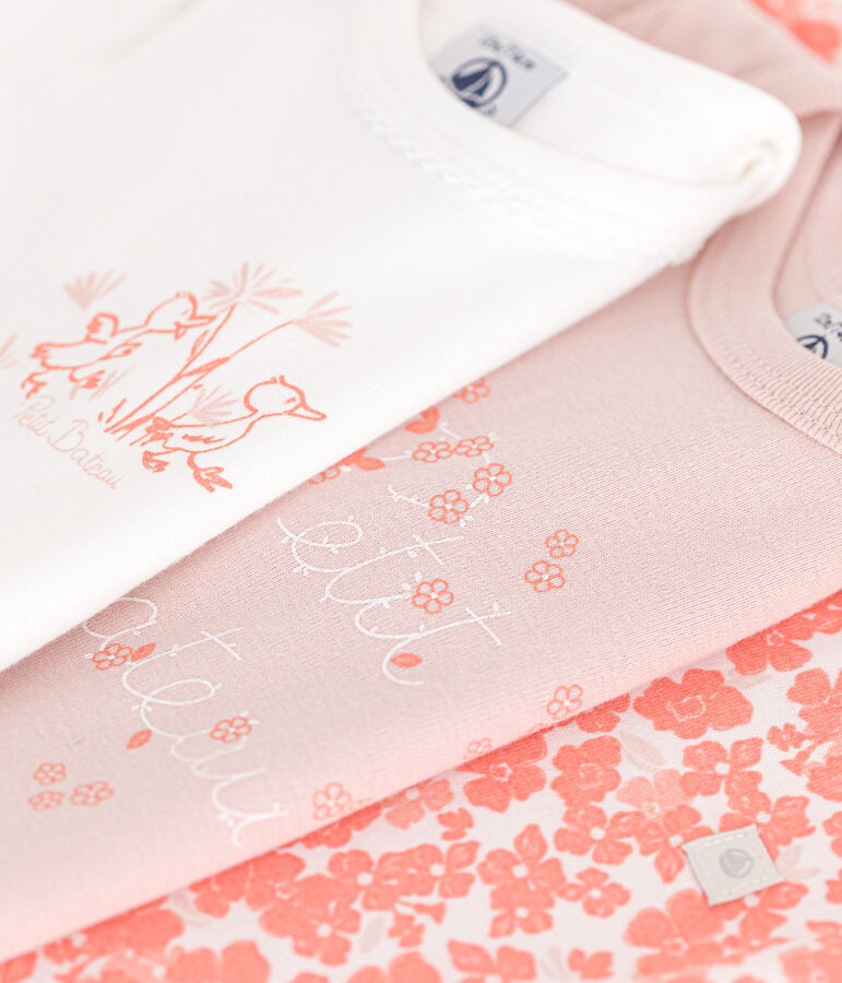 3er-Set kurz&auml;rmelige Baby-Bodys aus Baumwolle vielfarbig