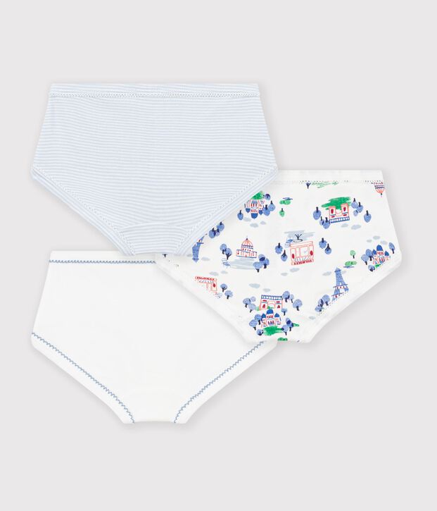 Set Kinder-Slips High Waist aus Baumwolle mit Paris-Motiv vielfarbig