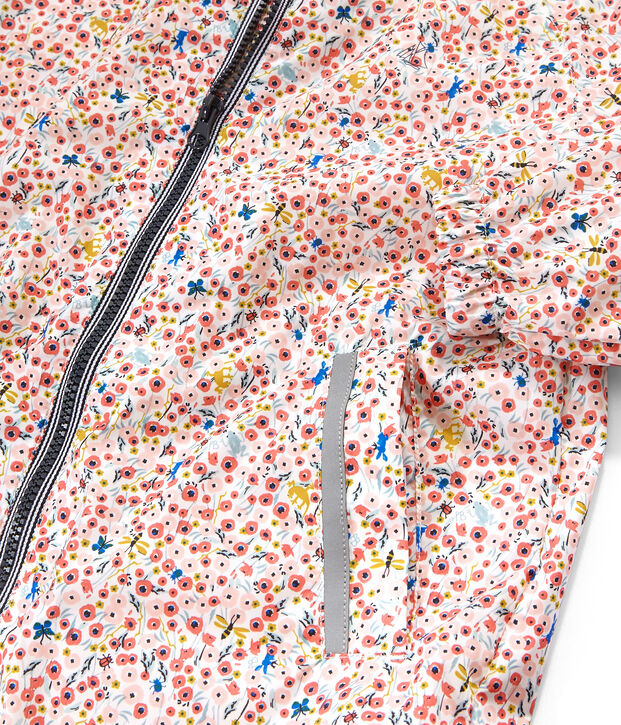 Winddichte Kinderjacke M&auml;dchen weiss/vielfarbig