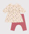 Baby-Kleid und Leggings aus Baumwolle weiss AVALANCHE/ MULTICO