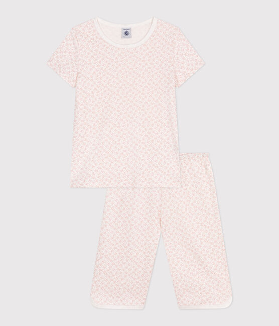Kinder Capri-Pyjama aus Baumwolle mit Blumenmuster MARSHMALLOW/ PANTY