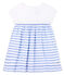 Kurzärmeliger Baby-Body für Mädchen weiss MARSHMALLOW/blau RIYADH