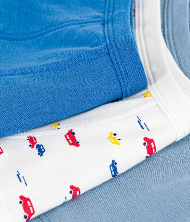 Set Kinder-Boxershorts mit &uuml;berzogenem Bund aus bedruckter Baumwolle vielfarbig