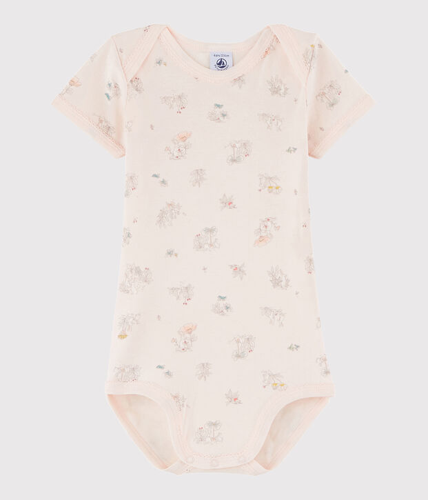 Kurz&auml;rmeliger Baby-Body M&auml;dchen rosa/vielfarbig