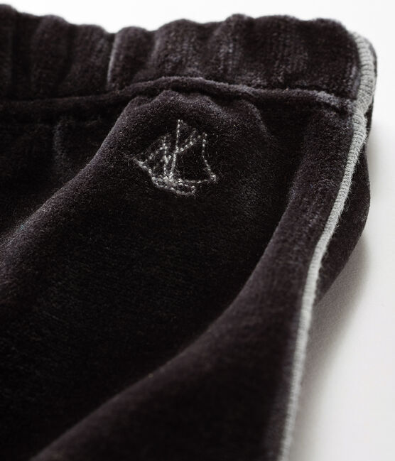 Babyhose aus Samtstrick für Jungen schwarz NOIR