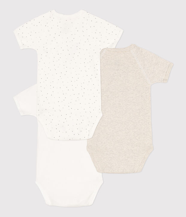 3er-Set Baby-Bodys aus Bio-Baumwolle vielfarbig