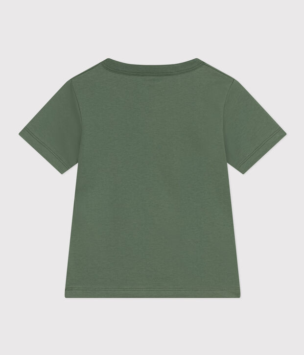 Gemustertes Jungen-T-Shirt aus leichtem Jersey gr&uuml;n